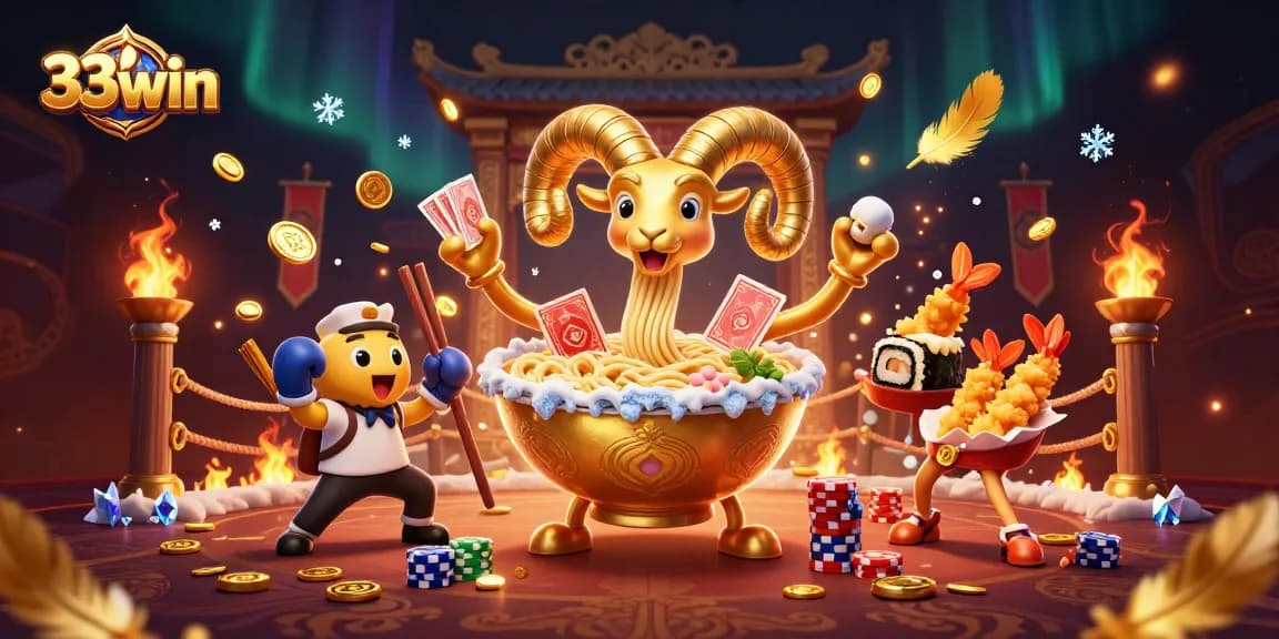 Engage with 33win in vibrant casino action featuring playful 3D characters and dynamic game elements.