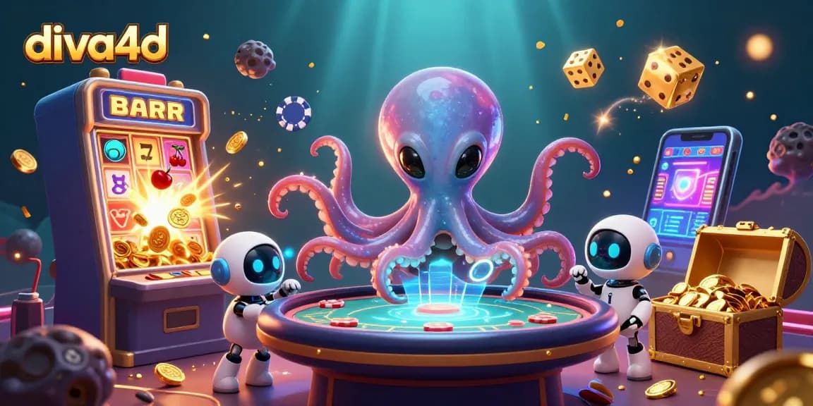 Permainan togel online di diva4d dengan lingkungan yang menarik dan simbol kasino yang memukau.