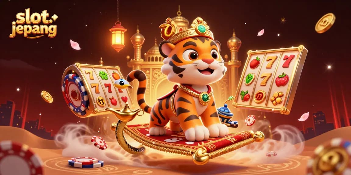 Experience slot jepang magic with a sultan, flying carpet, and vibrant casino elements.