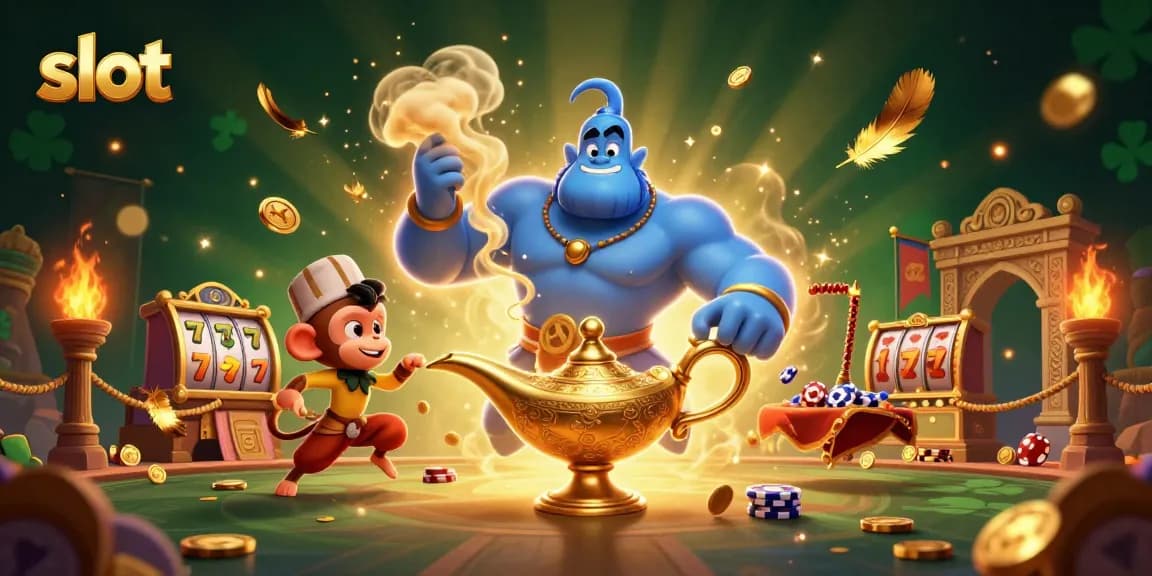 menangkan slot dengan karakter joker dalam ilustrasi kasino menarik dan penuh warna