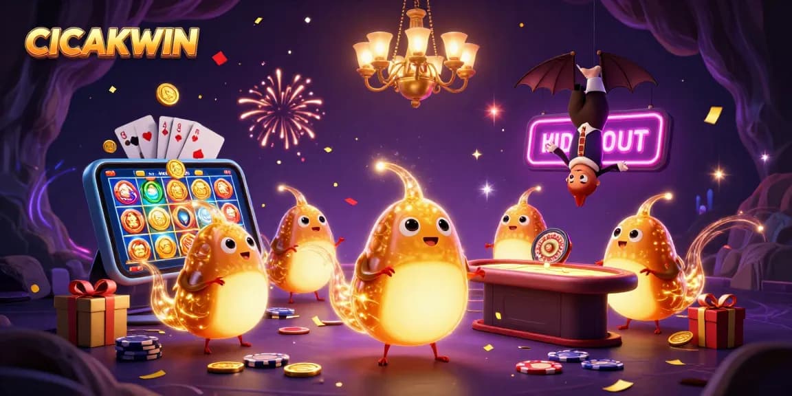 Experience the thrilling gaming world of CICAKWIN with glowworms lighting the way to fun and excitement.