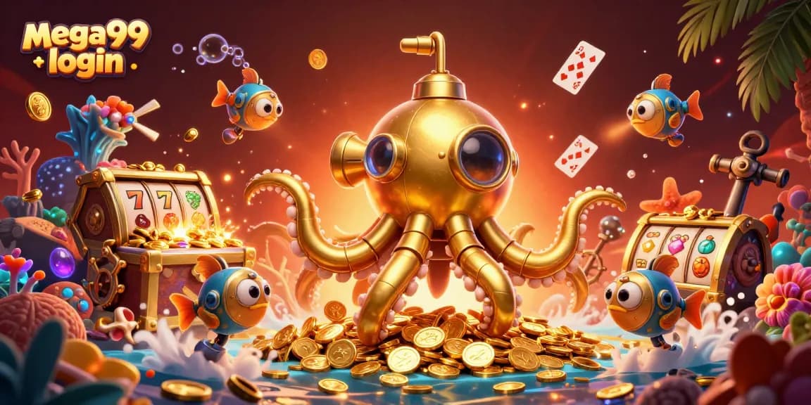 Experience thrilling gameplay with mega99 login in this vibrant casino-inspired illustration.