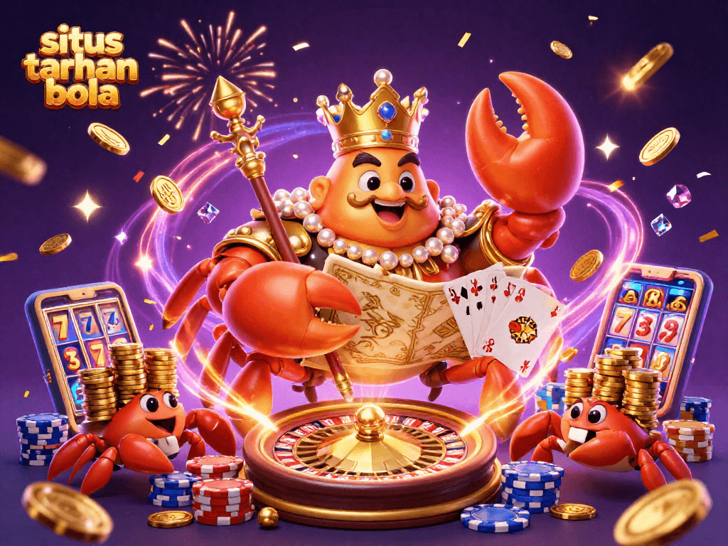 Betting confidently on situs taruhan bola with a golden crab emperor and treasures.
