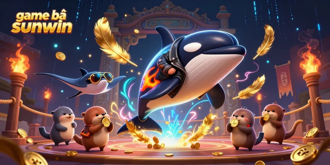 Engaging game bài sunwin scene with vibrant characters and dynamic elements evoking a casino atmosphere.