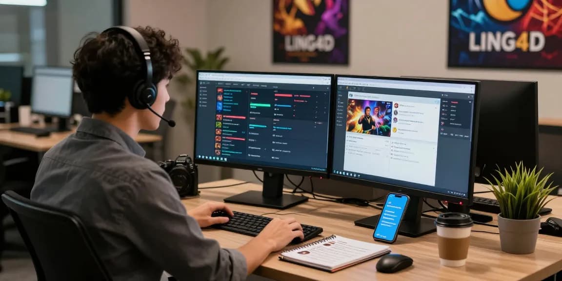 Helpdesk representative efficiently assisting customers on LING4D gaming platform