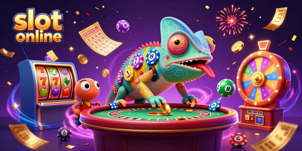 Menangkan permainan slot online dengan simbol keberuntungan dan suasana kasino yang meriah.