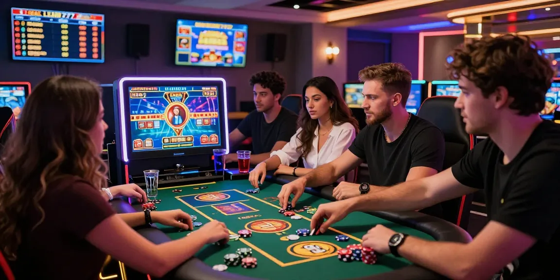 Suasana gaming mewah dengan teman bermain slot LUXURY777, LED berwarna-warni dan suasana ceria.