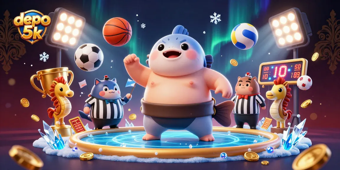 Bet on the thrilling underwater sports scene in the depo 5k casino setting, showcasing exciting action.