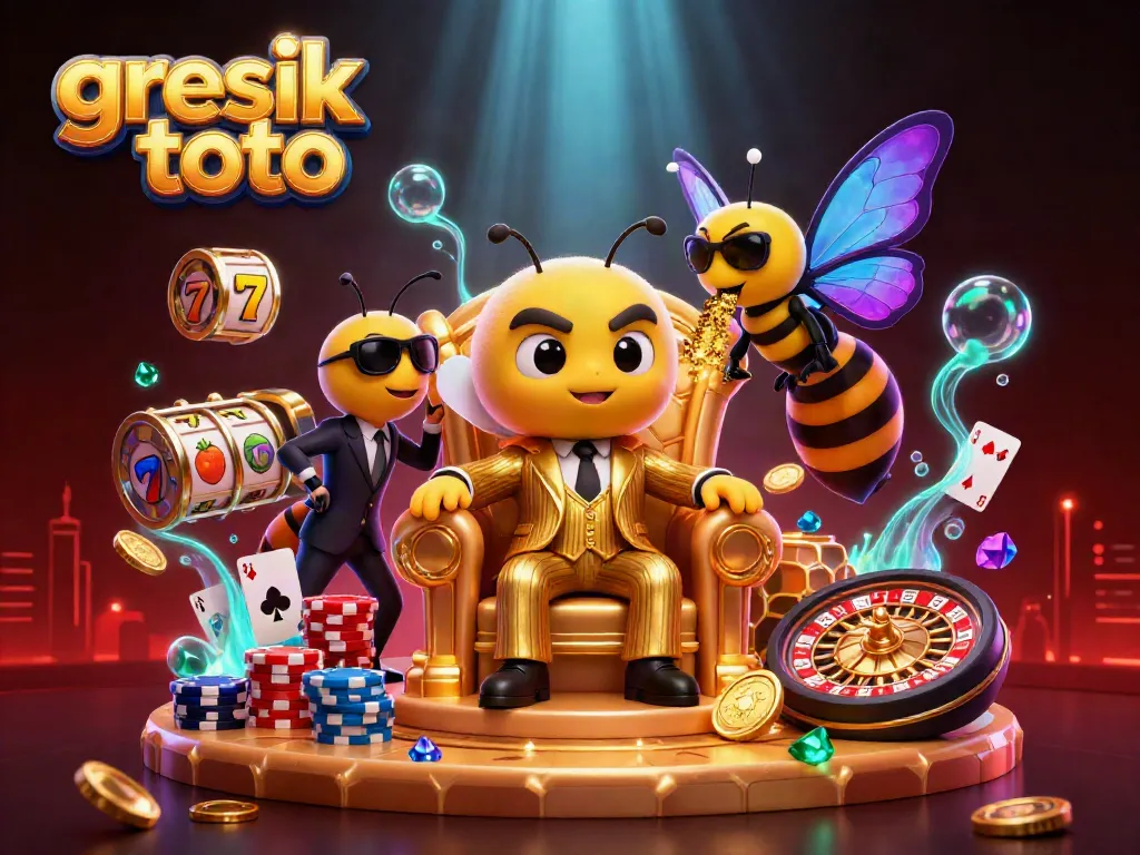 Experience the excitement of gresik toto with a vibrant casino scene featuring dynamic characters and games.