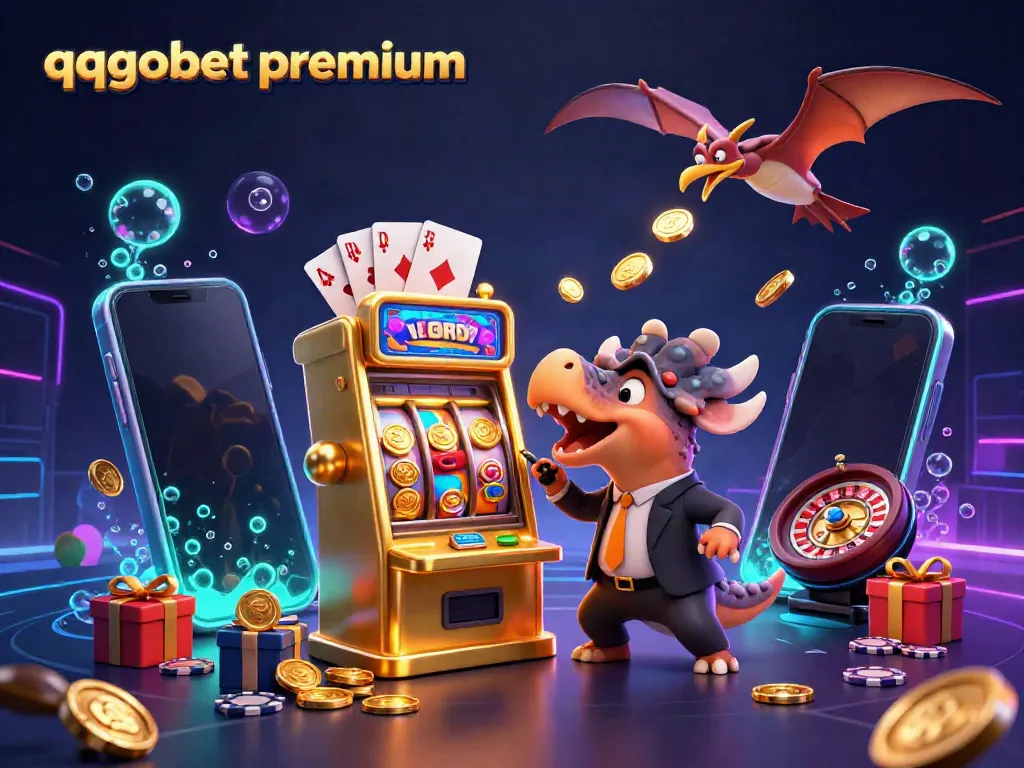 Experience the thrill of qqgobetpremium as a pachycephalosaurus wins a jackpot in a vibrant casino realm.