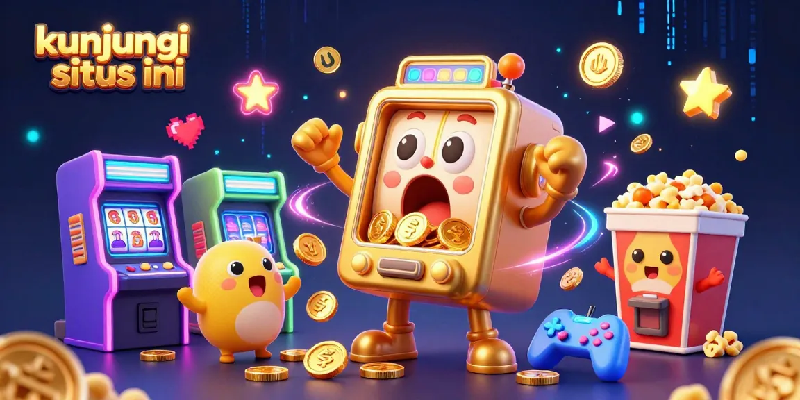 Kunjungi situs ini to celebrate with a golden slot machine bursting coins in this vibrant casino scene.