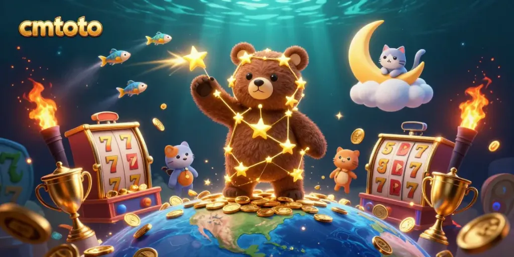 Menangkan hadiah dengan CMTOTO sambil menikmati ilustrasi berwarna-warni dari slot dan karakter ikonik.