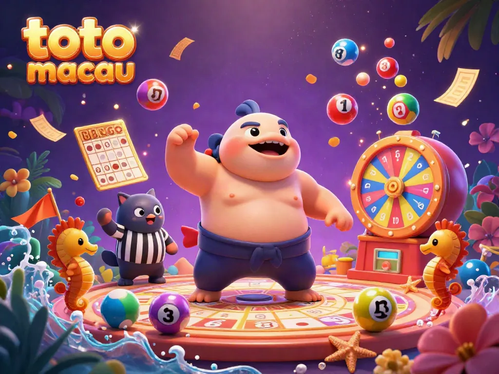 Toto Macau menawarkan pengalaman menarik dengan fugu dan undian angka lotere dalam ilustrasi 3D.