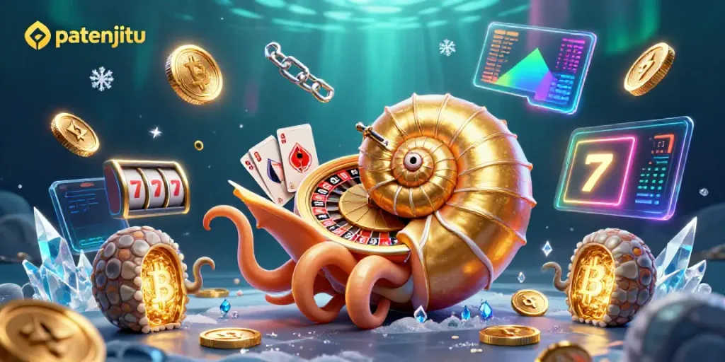 Visualisasi patenjitu dengan nautilus dan elemen kasino digital untuk pengalaman bermain yang menarik.