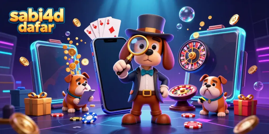 Engage in thrilling gaming experiences with sabi4d daftar using vibrant visuals of slot games and characters.