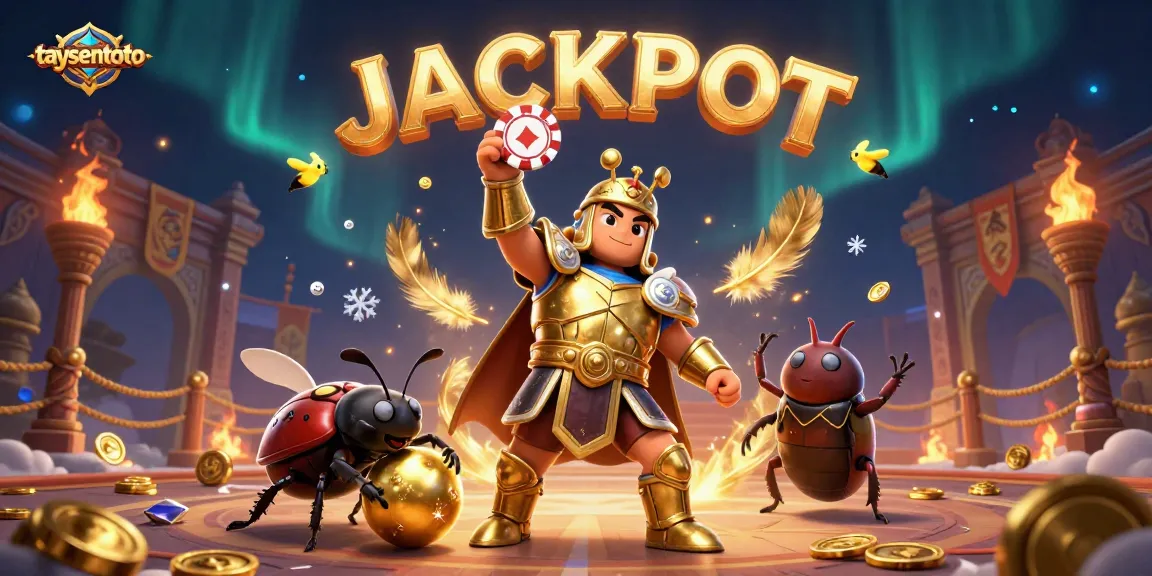 Taysentoto menampilkan karakter unik dalam perayaan kemenangan taruhan sepak bola dengan efek kaya, cahaya dan detail
