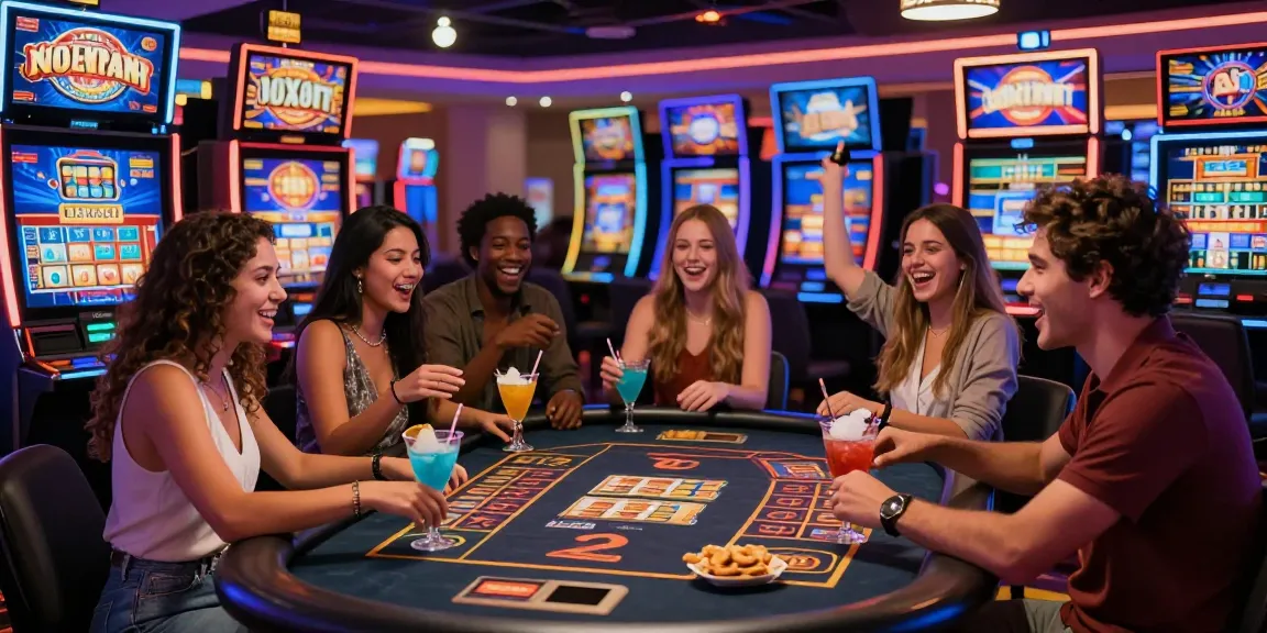 Keseruan bermain di LUXURY777 Daftar dalam kasino modern dengan pemain bergembira dan slot yang berkilauan.