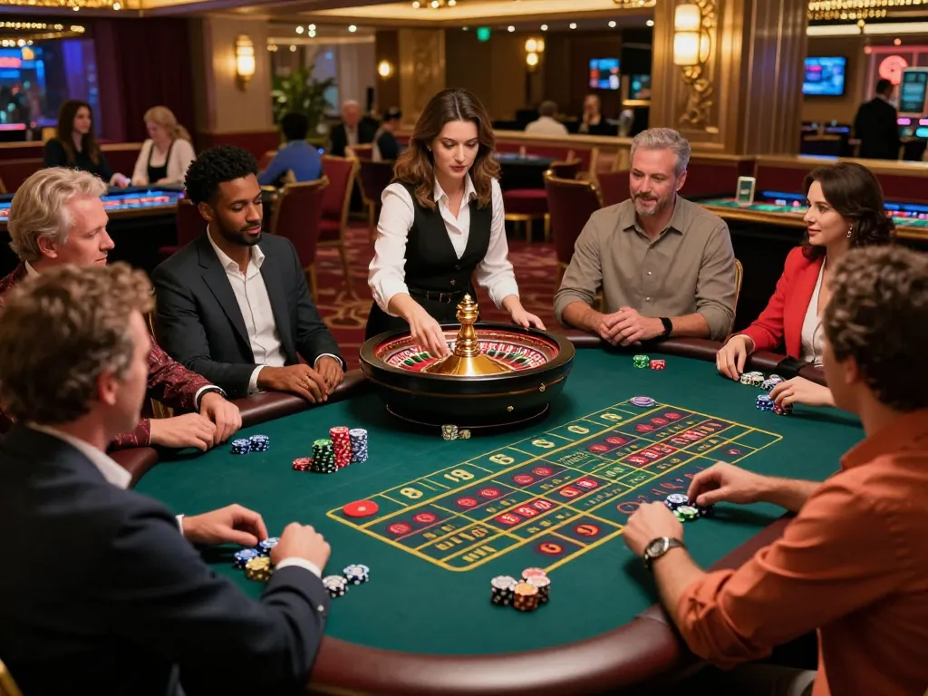 Players engaging with the roulette wheel at the sc88 casino, capturing the excitement of strategic betting.