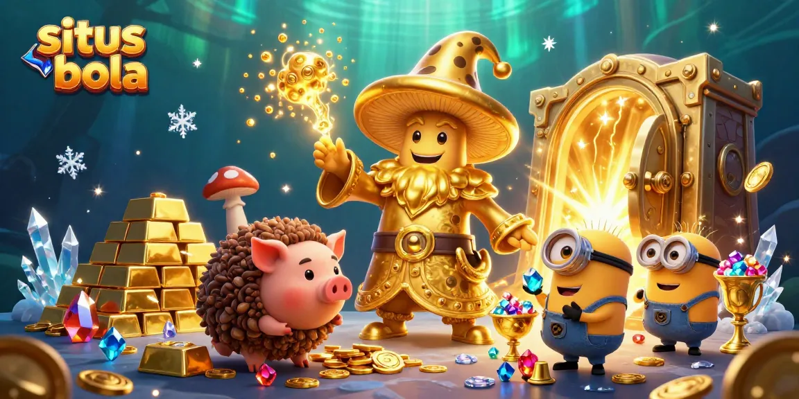 Experience winning excitement with situs judi bola in a magical treasure-filled scene.