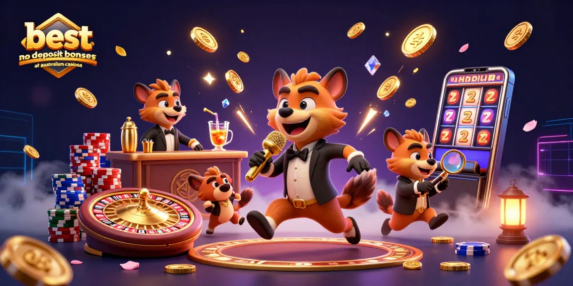 Experience the best no deposit bonuses at australian casinos with hyenas in a vibrant casino scene.