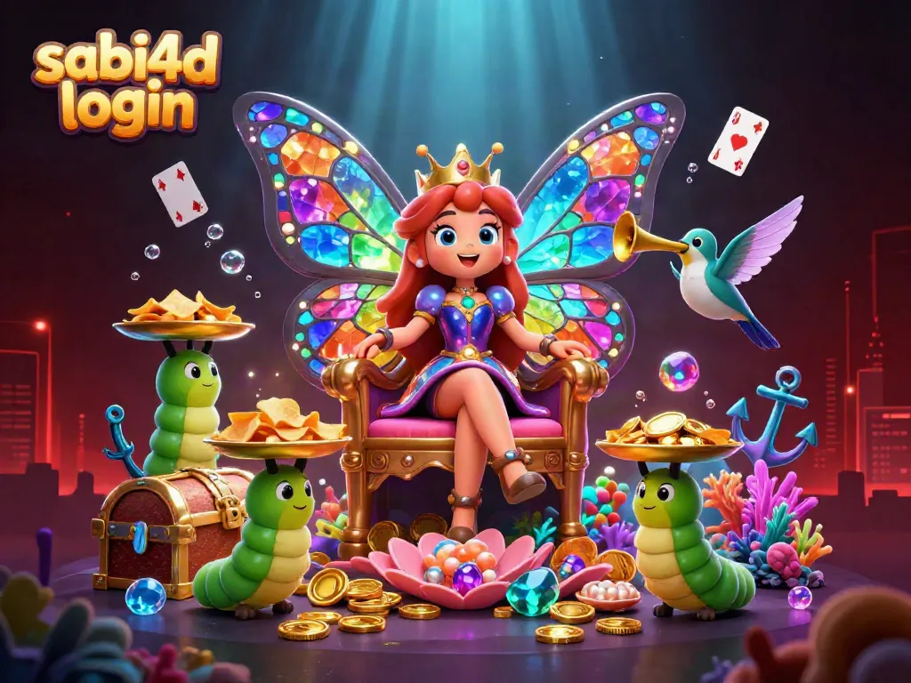Mengamati pengalaman bermain dengan SABI4D Login, ilustrasi 3D penuh warna membuat suasana lokasi permainan Toto 4D.