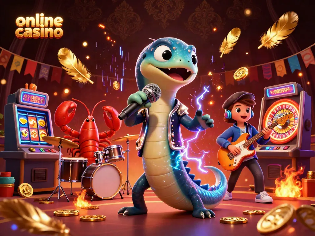 Experience dynamic action at this online casino featuring vibrant characters and casino elements.
