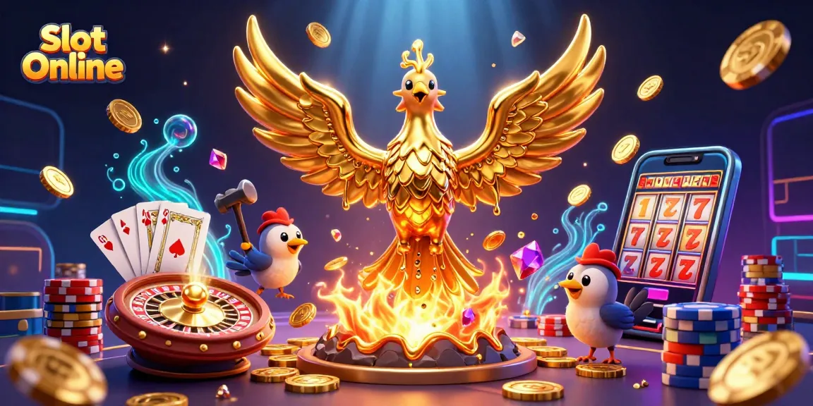 Experience thrilling Slot Online action with cascading coins and vibrant casino elements.