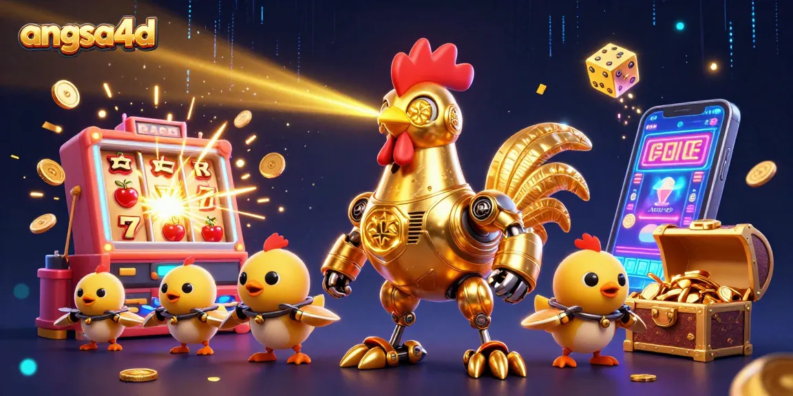 Win big with angsa4d's jackpot excitement in this vibrant gaming illustration.