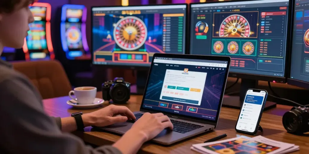 Seributoto Login sebagai pengalaman bermain judi online dengan laptop dan suasana santai yang mendukung.