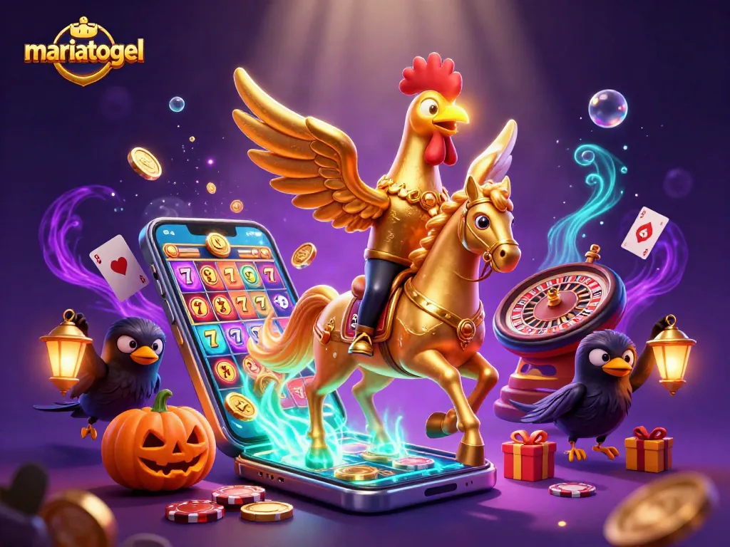 Experience odds-defying thrills with mariatogel’s enchanting casino scene, featuring captivating gaming elements and vibrant illustrations.