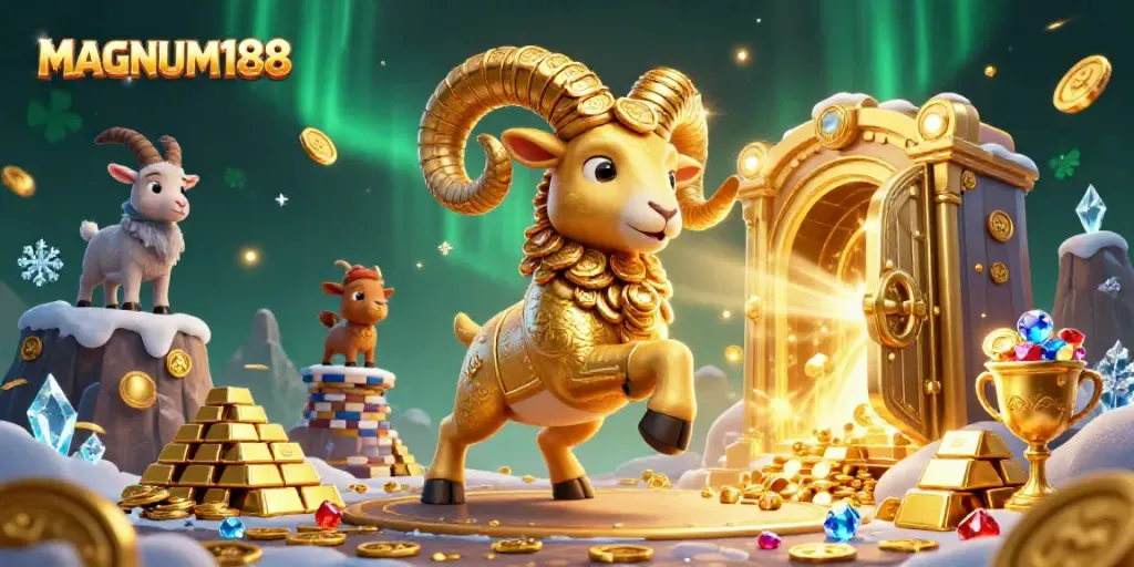 Experience exhilarating wins at MAGNUM188 with spectacular golden ram and treasures aplenty