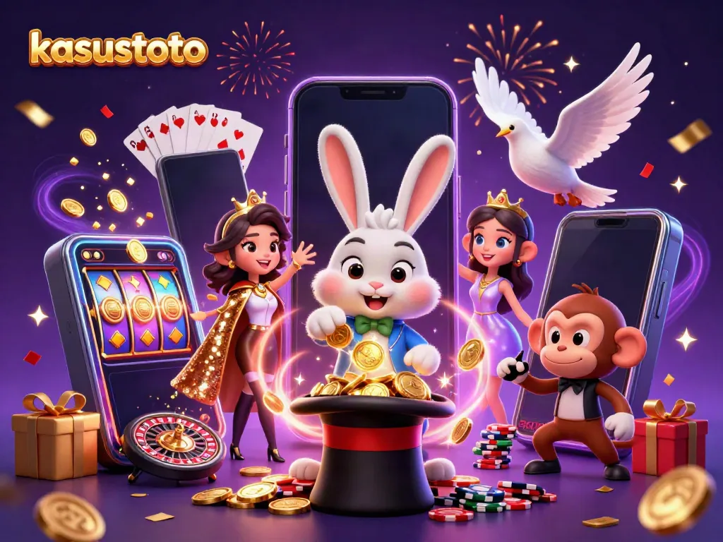 Kasustoto menghadirkan perayaan slot dengan karakter magis dan lingkungan kasino yang dinamis.