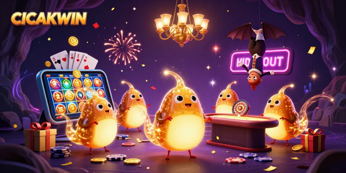 Experience the thrilling gaming world of CICAKWIN with glowworms lighting the way to fun and excitement.
