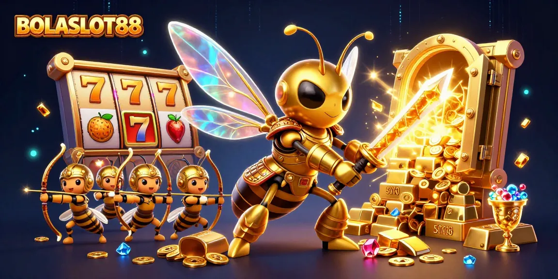 Gambarkan BOLASLOT88 dengan karakter unik dalam permainan slot yang penuh warna.