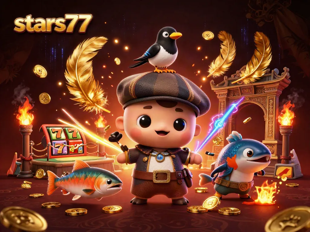 Menggandakan pengalaman bermain di Stars77 dengan ilustrasi keceriaan dan keberuntungan dalam dunia judi.