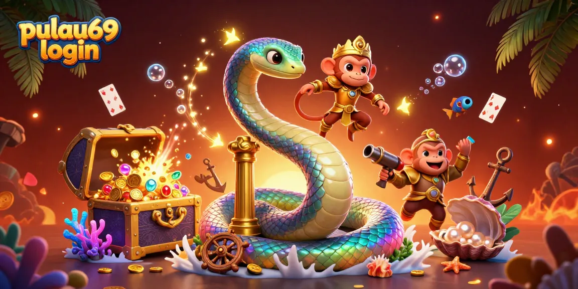 Experience pulau69 login with vibrant casino-themed 3D illustration, showcasing unique gambling elements and characters.