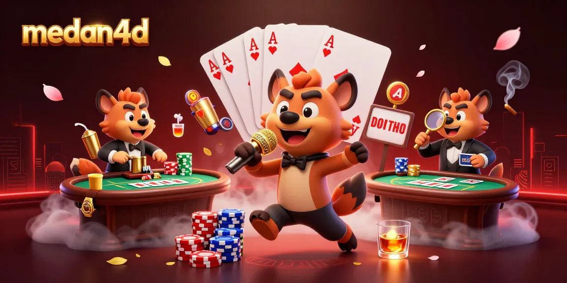 Merayakan keseruan permainan medan4d di kasino online dengan animasi hyena yang lucu.