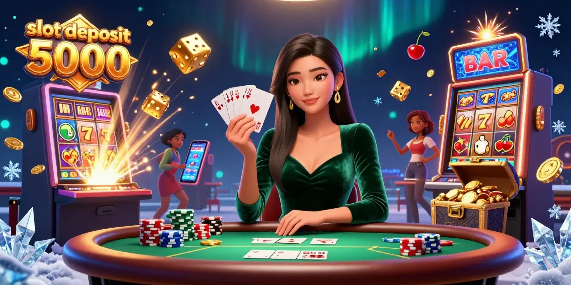 Playing thrilling games and winning with slot deposit 5000 at a glitzy casino.