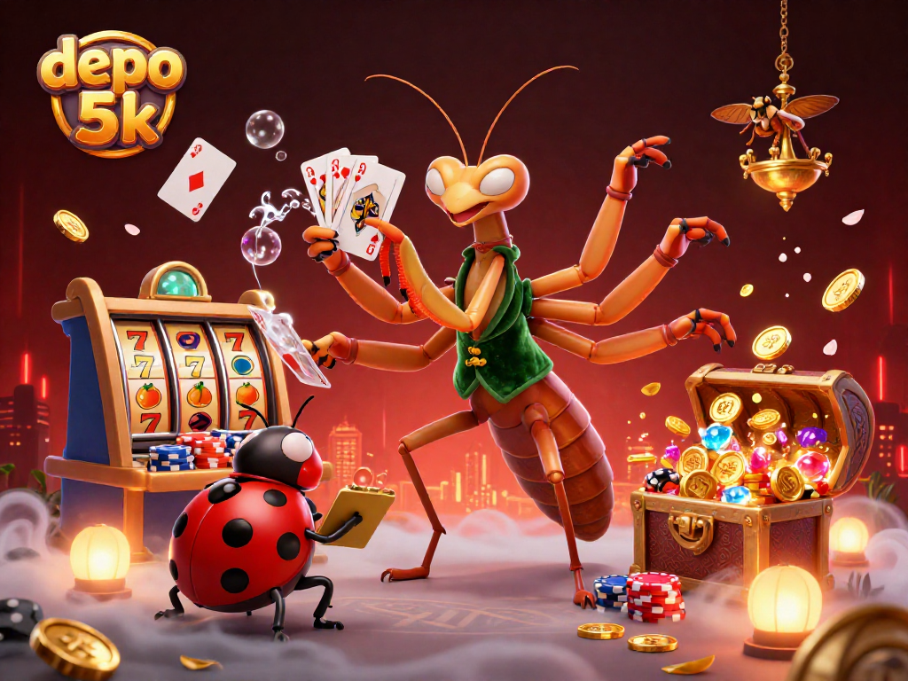 Experience the thrilling world of depo 5k slots with vibrant characters and shimmering treasures.
