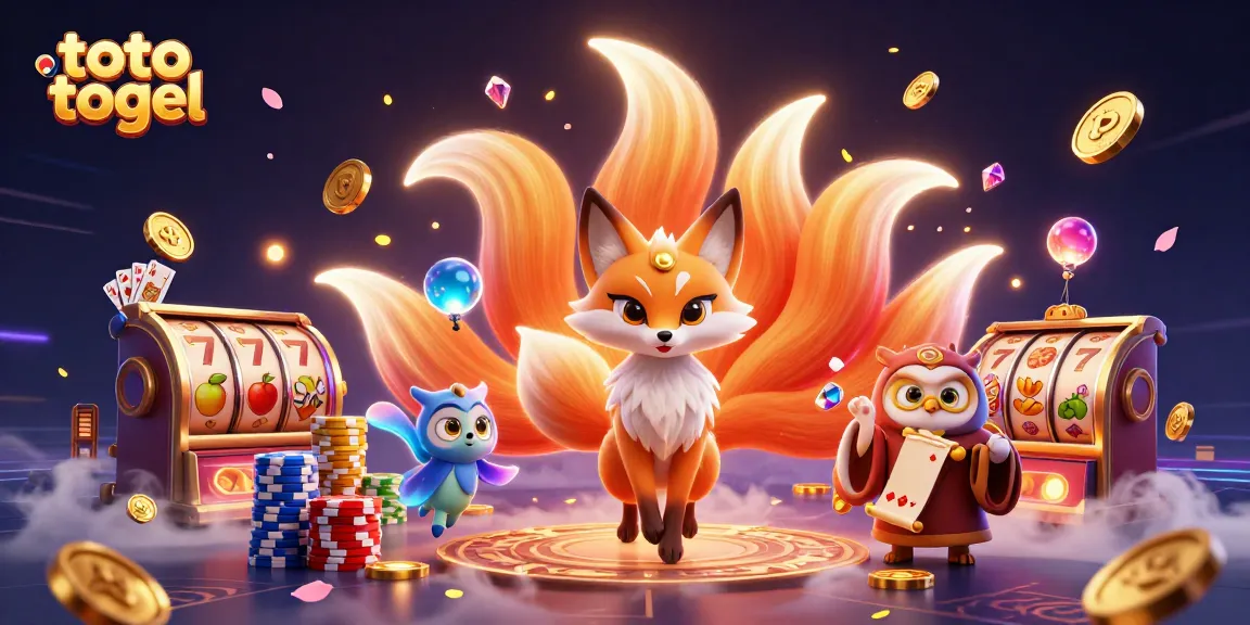 Menang di toto togel dengan ikon slot mesin buah yang beruntung dan simbol berkilau di sekitarnya