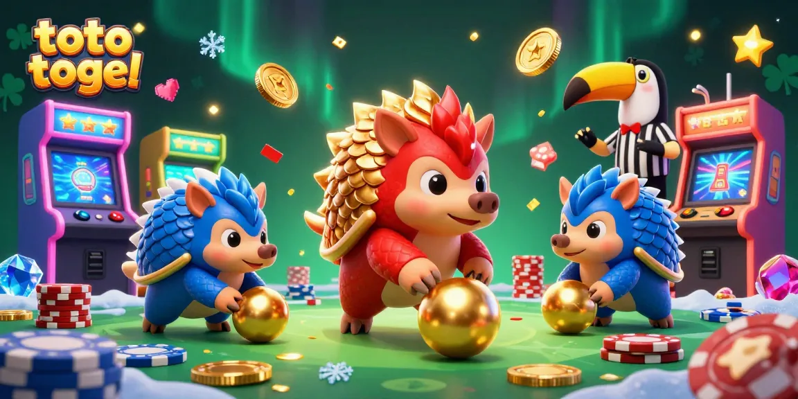 Engage in exciting toto togel gameplay with vibrant 3D pangolins in an action-filled casino scene.