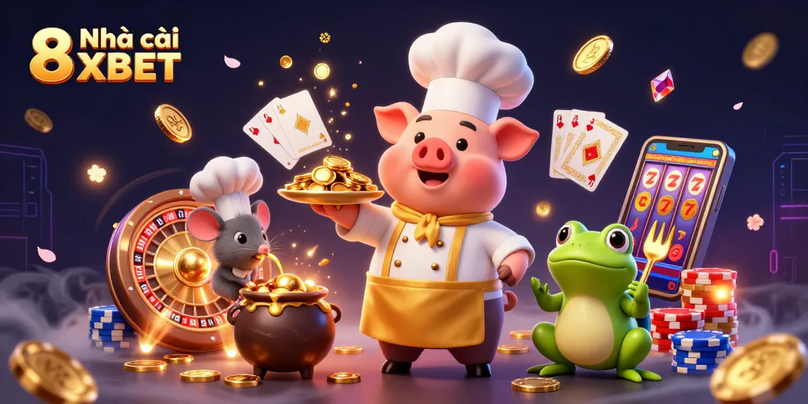 Engage with Nhà cái 8XBET's exciting casino adventures featuring gold coins, vibrant characters, and dynamic gameplay.