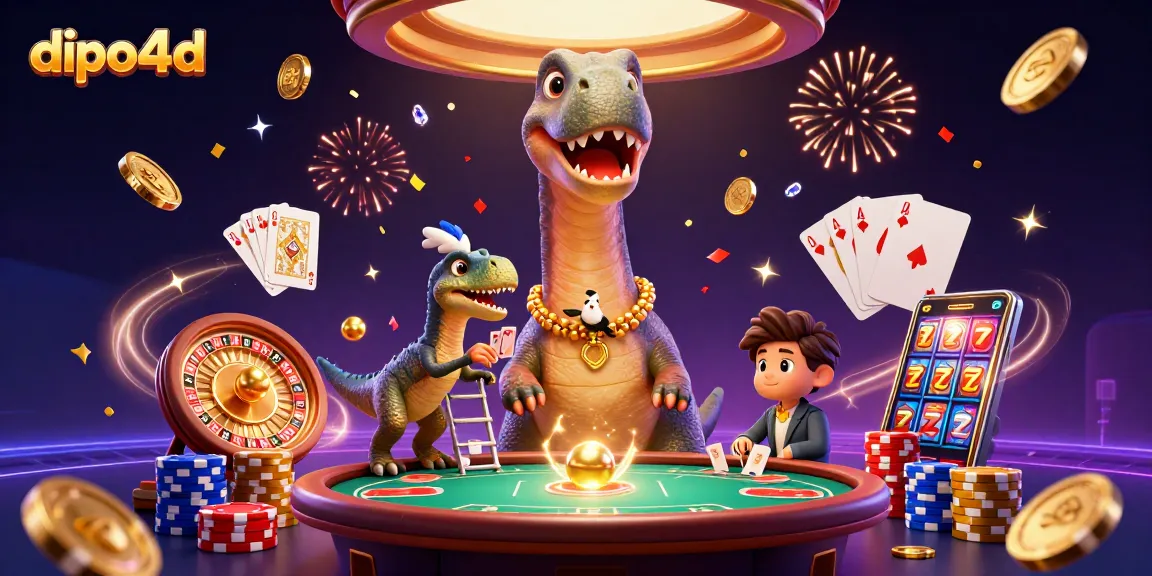 Experience thrilling gameplay with dipo4d's dynamic casino scene filled with characters and exciting elements.