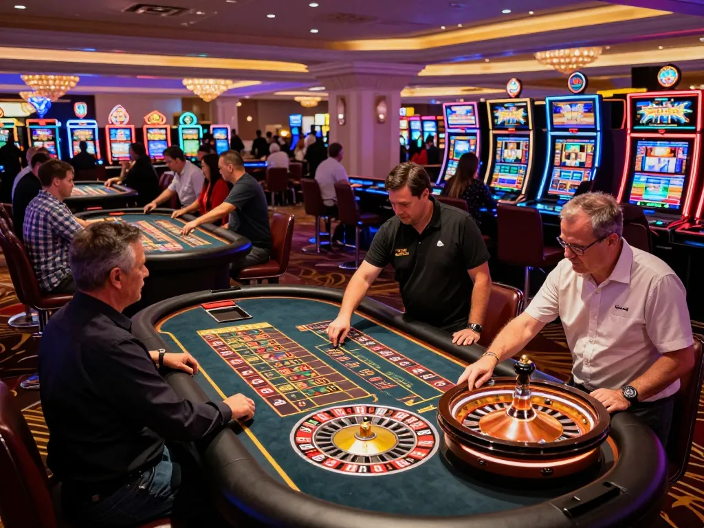 Experience the excitement of betting at roulette tables with rokok88 in a lively Vegas casino atmosphere.