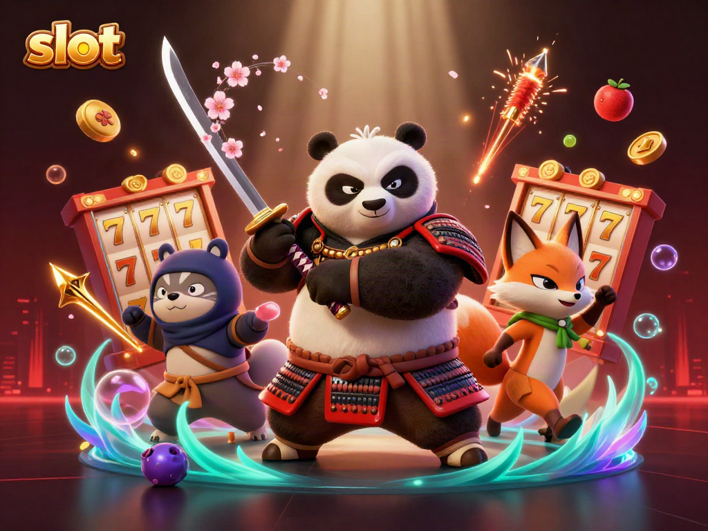 Engage with thrilling slot games featuring a samurai panda, ninja fox, and more.