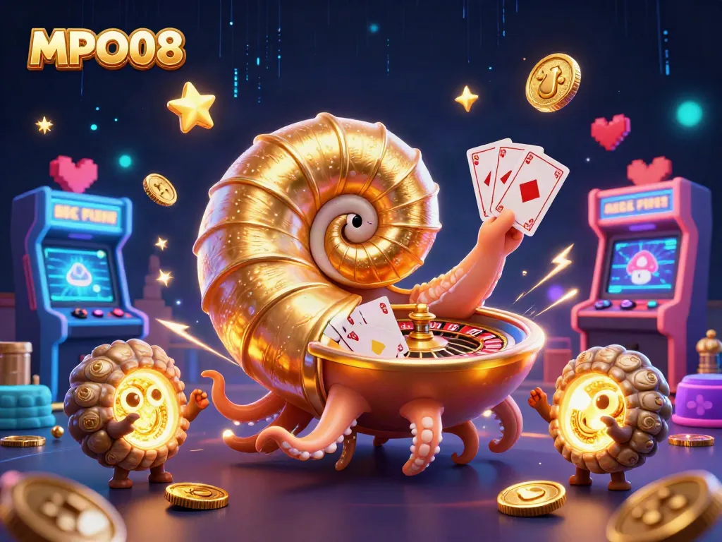 Engage with MPO08's thrilling gameplay featuring a giant nautilus and casino elements.