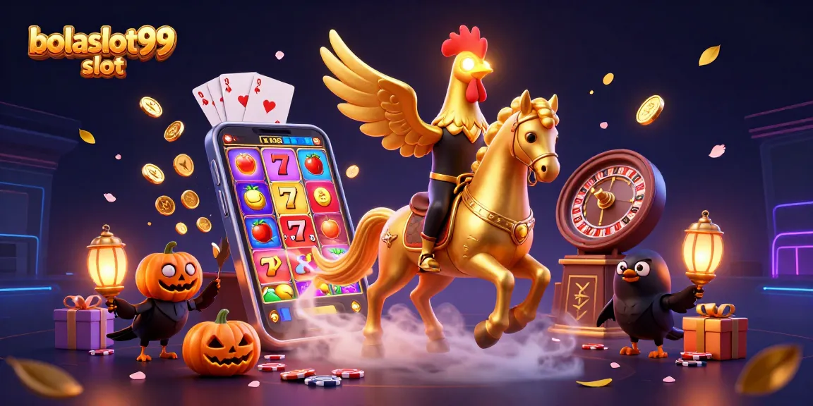Bask in the thrill of bolaslot99 slot with vibrant casino action, featuring a golden rooster and dynamic game elements.