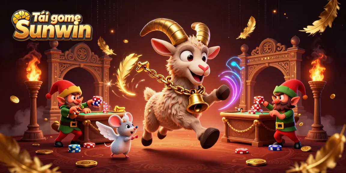 Join the fun at Tải game Sunwin where 3D cartoon characters engage in festive casino excitement.