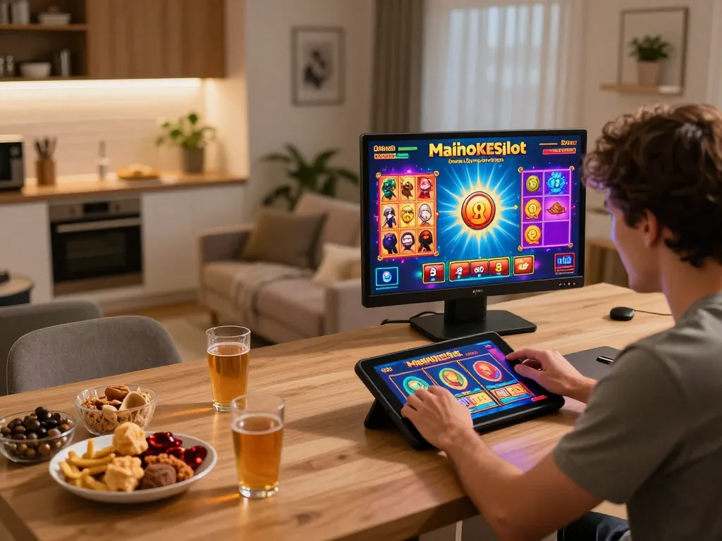 Main OKESlot Deposit Qris Tanpa Potongan dirayakan melalui sesi permainan online yang meriah di rumah