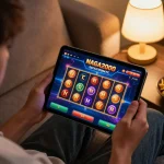 NAGA2000 Daftar interface showing dynamic slot action on tablet, enhancing user engagement.